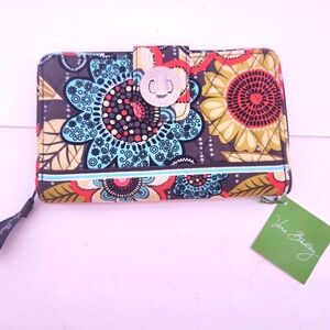 Vera Bradley Turn Lock Wallet Flower Shower NWT